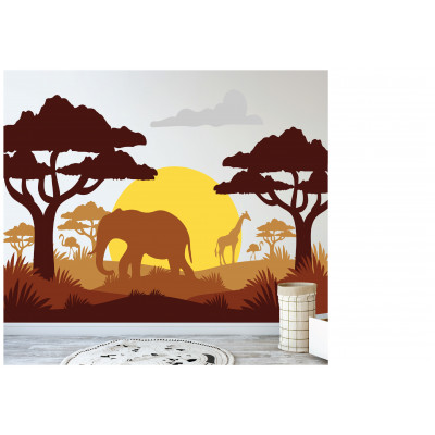 Murale 'Safari en Afrique'